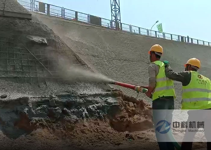 雄安混凝土液压湿喷机施工视频